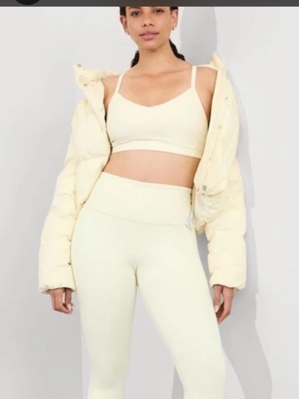 Athleta Light Yellow Active Ultra High Rise Elation 7/8 Tight Leggings